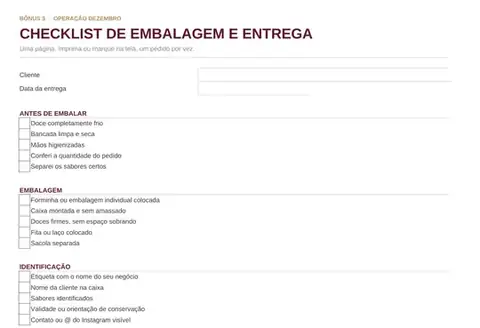 Checklist de entrega